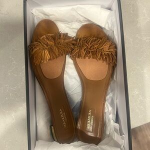 Aquazzura Suede Slides